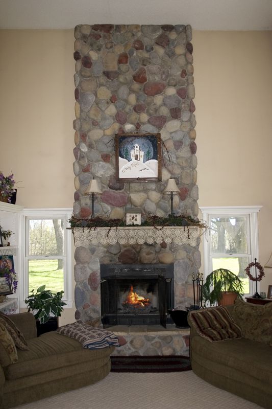 Elegant Masonry Fireplace